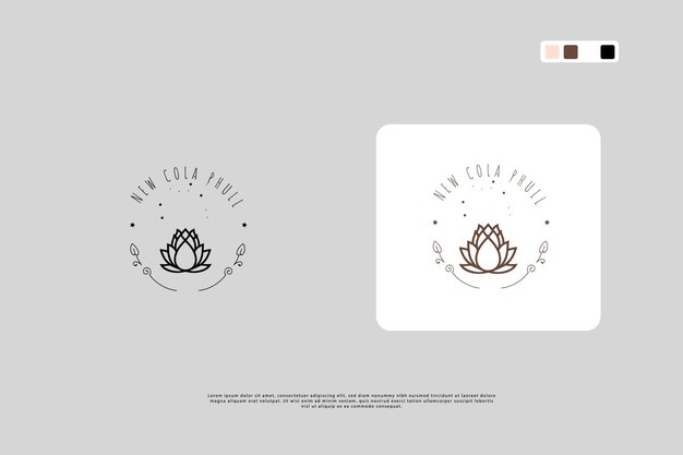 Vector lotus flower logo design template