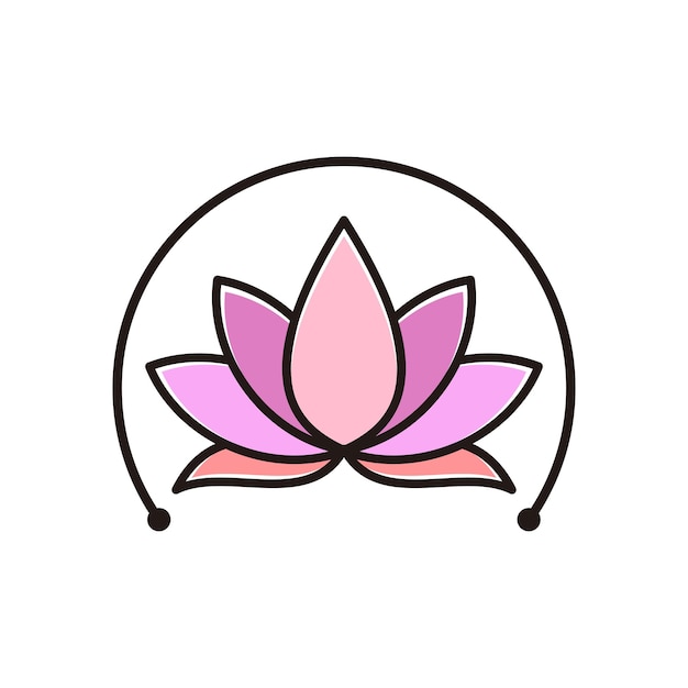 ベクトル 創造的なコンセプトを備えた蓮の花のロゴデザイン premiumベクター