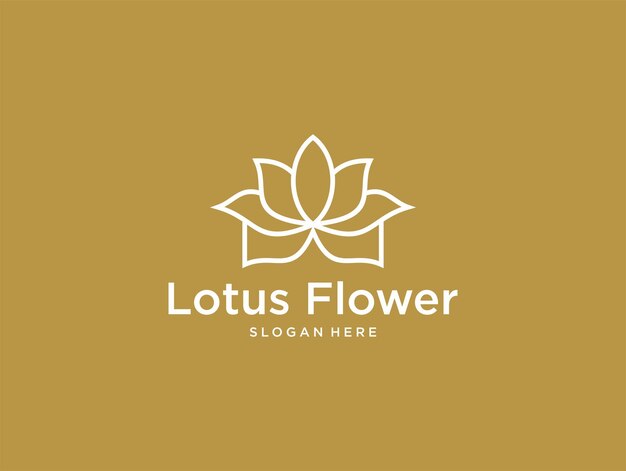 Design del logo del fiore di loto con line art buon uso per la decorazione boutique spa e logo del salone