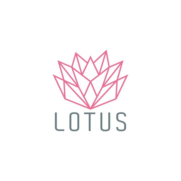 Vector lotus flower logo geometric beauty spa salon cosmetics