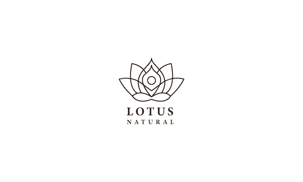 Lotus flower logo icon linear style