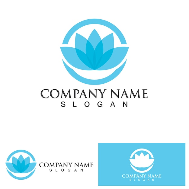 Lotus flower logo and symbol vector