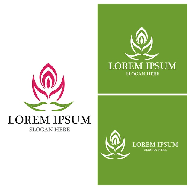 Lotus flower logo vector template illustration