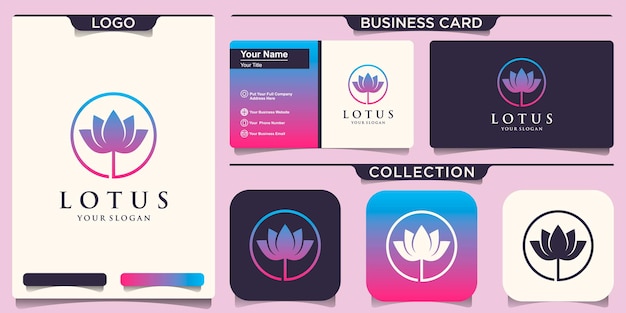 Lotus flower logo with business card design