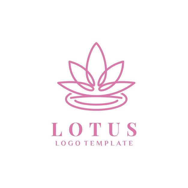 Логотип Lotus Flower, вдохновленный дизайном в стиле линейного искусства