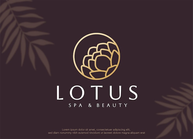 Lotus flower luxury beauty spa logo