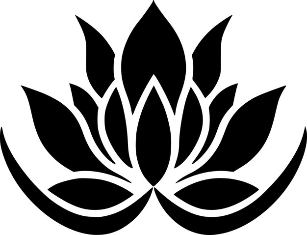 Lotus Flower Minimalist and Flat Logo Vector illustration