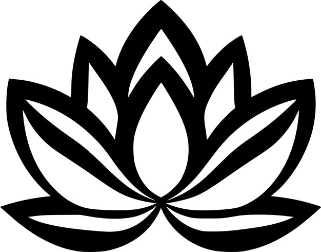 Vector lotus flower minimalist and flat logo vector illustration