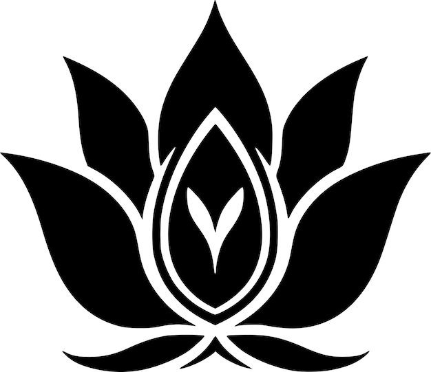 Vector lotus flower minimalist and simple silhouette vector illustration