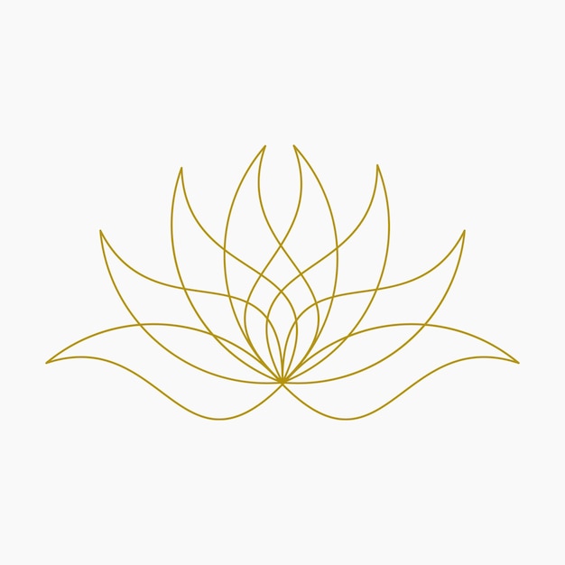 Lotus Flower Shape Elegant Logo Element