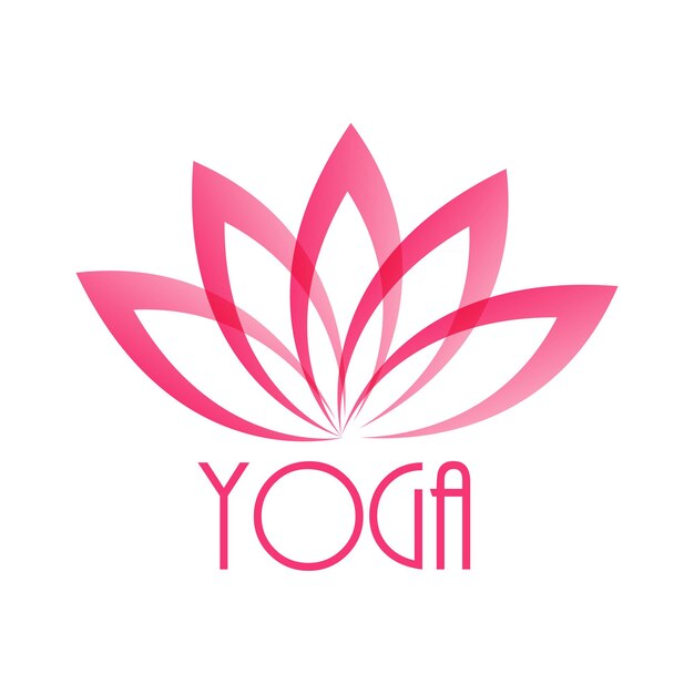 Lotus Flower Sign for Wellness, Spa and Yoga. Vector Illustratio