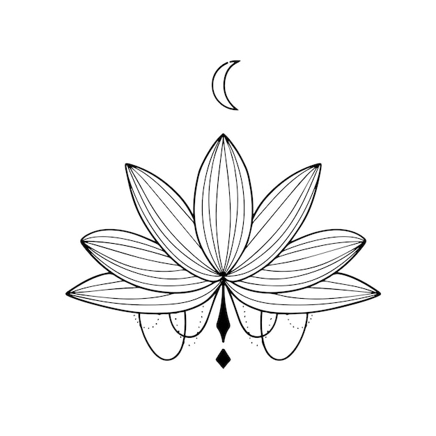 Lotus flower tattoo vector illustration