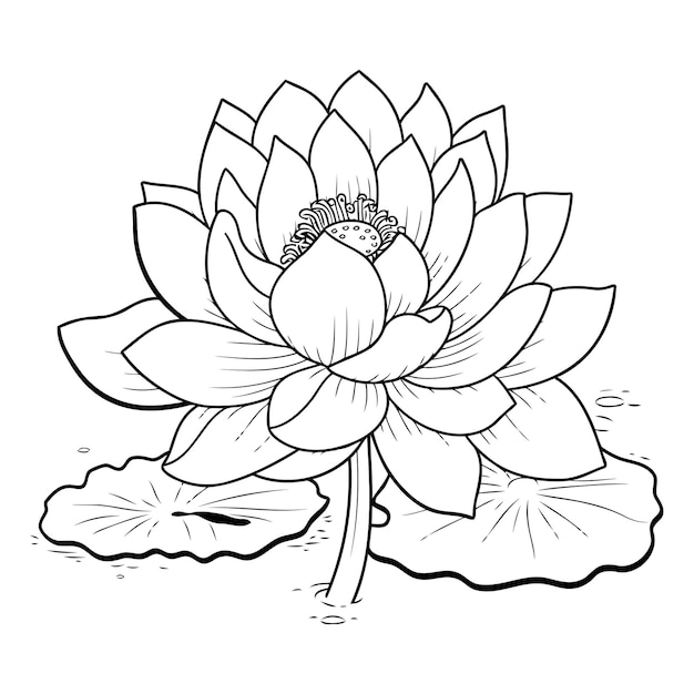 Vettore fiore di loto di un fiore di giglio d'acqua