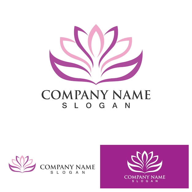 Lotus flower yoga health nature logo