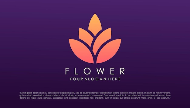 Lotus flower yoga logo design vector