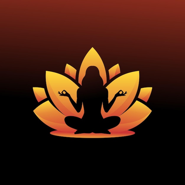 Lotus Flower Yoga Logo Premium Design