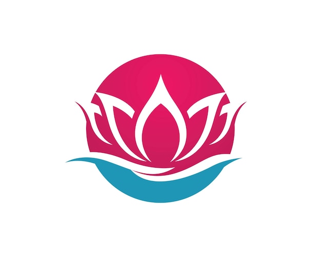 Lotus flowers design logo Template icon