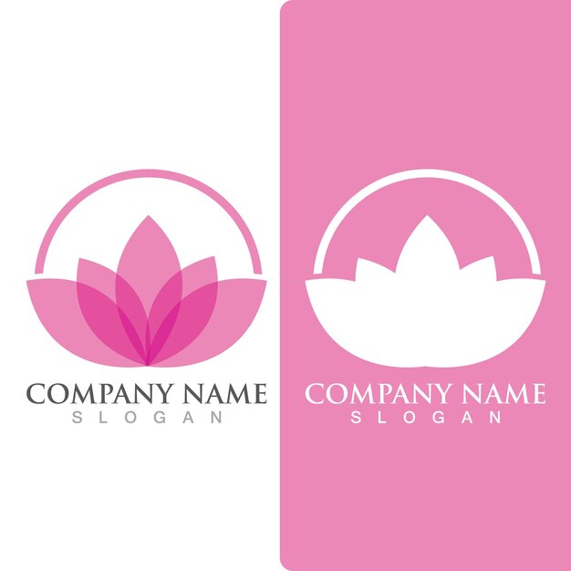 Lotus flowers design logo template icon