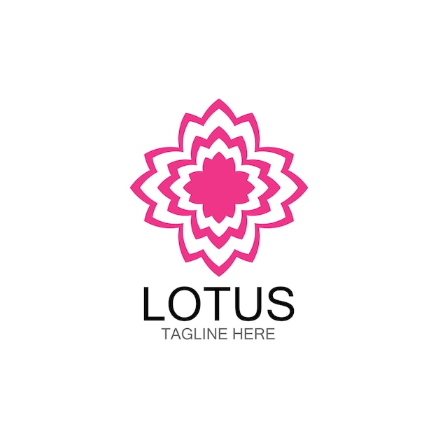 Lotus flowers design logo Template icon