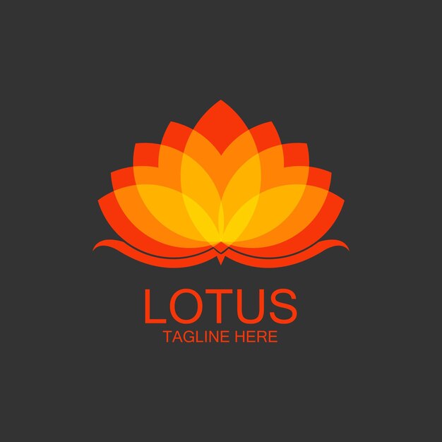 Lotus flowers design logo Template icon