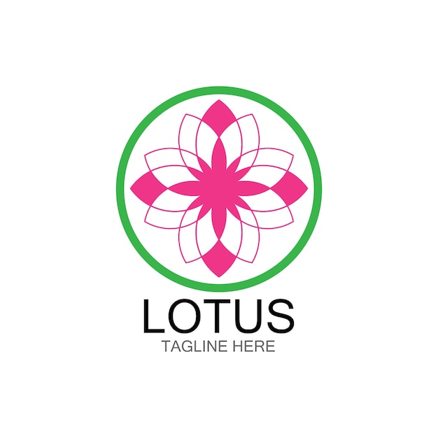 Lotus flowers design logo Template icon