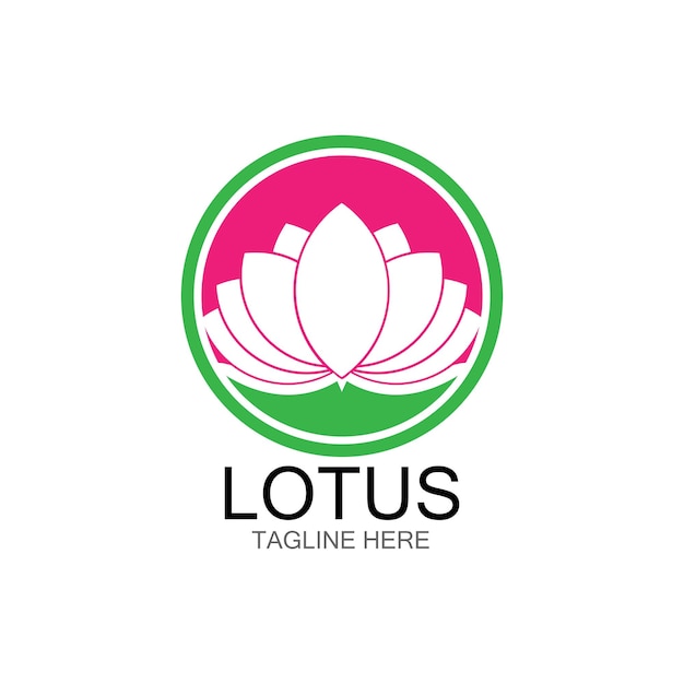 Lotus flowers design logo Template icon