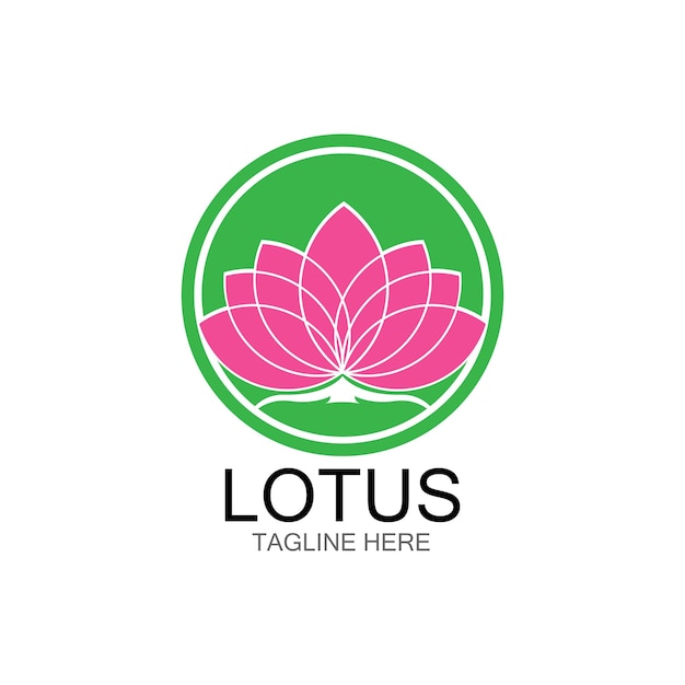 Lotus flowers design logo Template icon