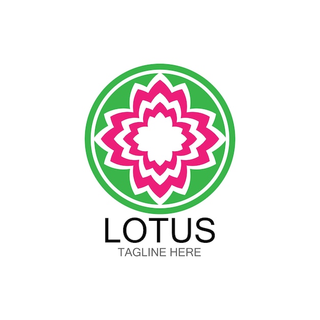 Lotus flowers design logo Template icon