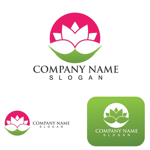 Lotus flowers design logo Template