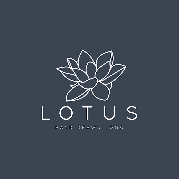 lotus hand drawn botanical logo