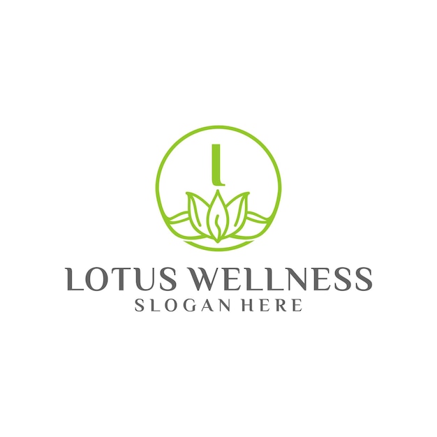 Lotus i wellness logo design