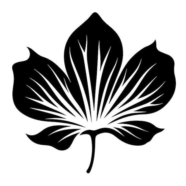 Vector lotus leaf black and white vector template set for cutting and printing