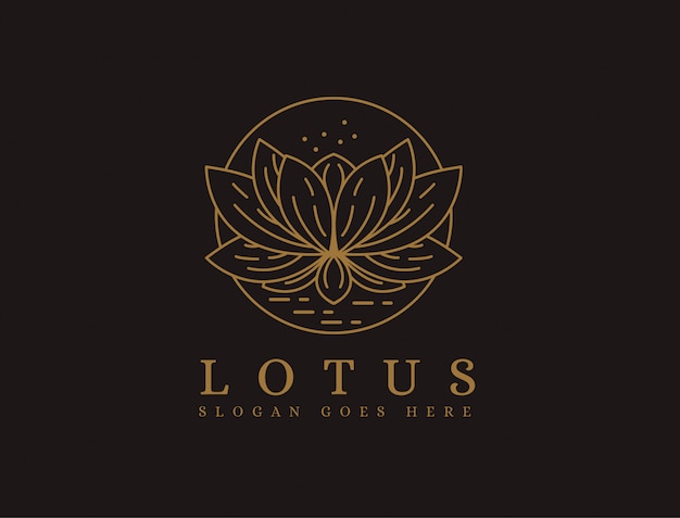 Шаблон логотипа lotus lineart