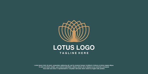 ビューティースパフィットネスヨガプレミアムベクトルのロータスロゴデザイン