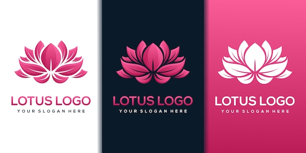 Modello di progettazione di logo di loto