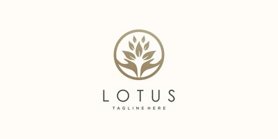 lotus logo design with creative modern concept premium vector