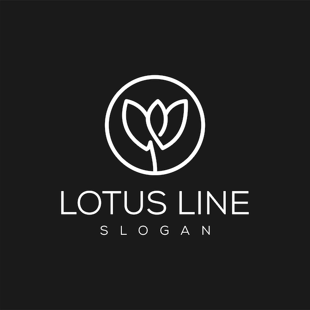 lotus logo design with line art style Beauty logo design vector illustration