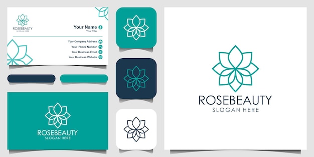 Lotus logo design yoga center spa beauty salon luxury logo logo design icon and business card