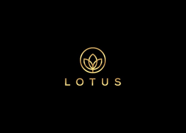 Lotus logo ontwerp in gouden kleurlijn