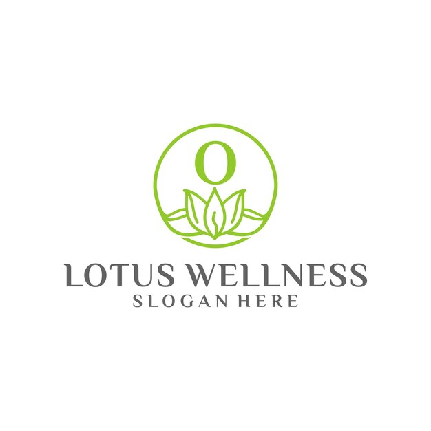 Lotus o wellness logo design