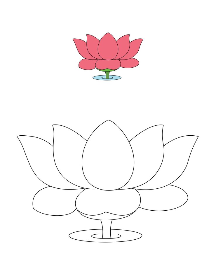 로터스 아웃 라인 벡터 디자인