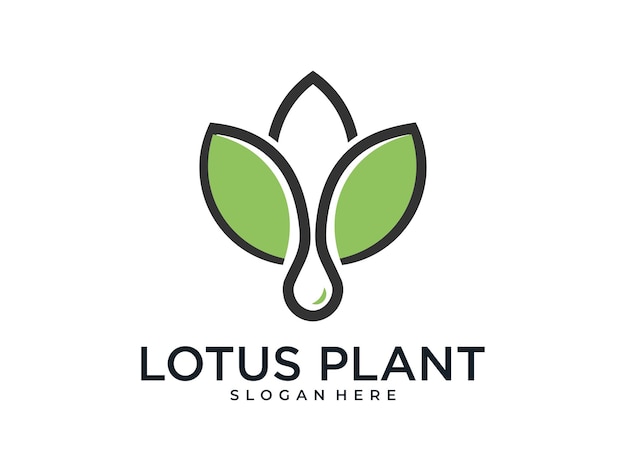 Lotus plant natuur logo ontwerp