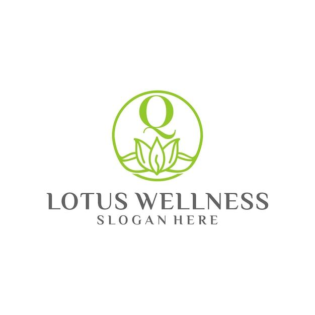 Дизайн логотипа lotus q wellness