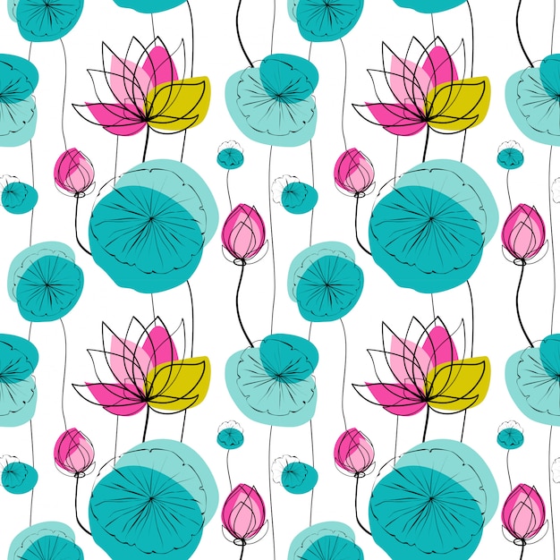 Lotus seamless pattern