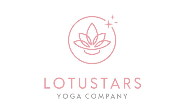 Lotus e star for yoga logo design