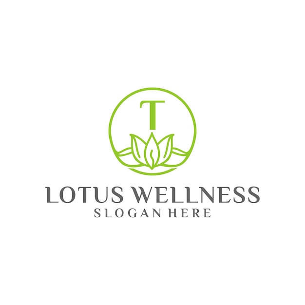 Design del logo del benessere lotus t