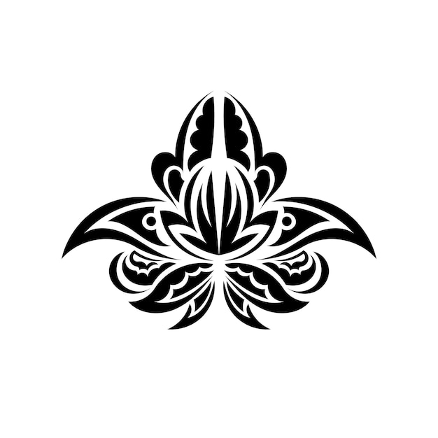 Lotus tattoo pattern in Simple style Yoga symbol Vector illustration