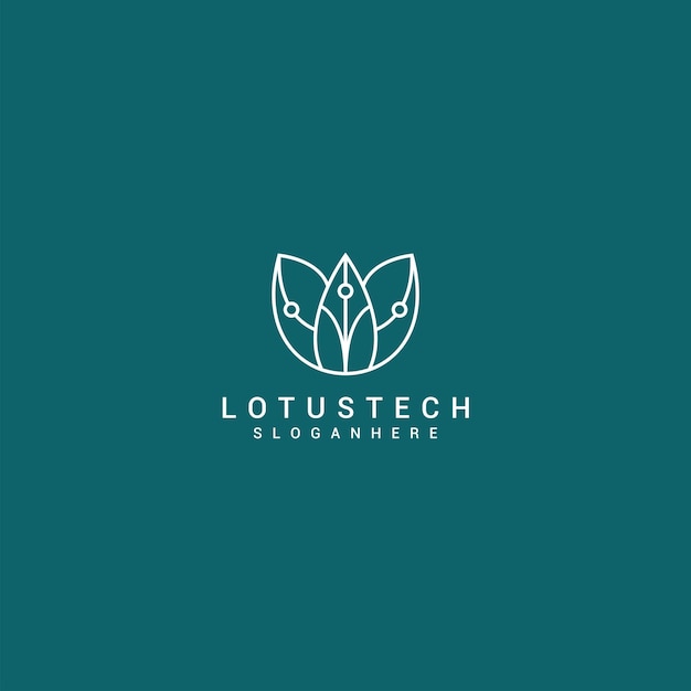 Вектор значка дизайна логотипа Lotus tech