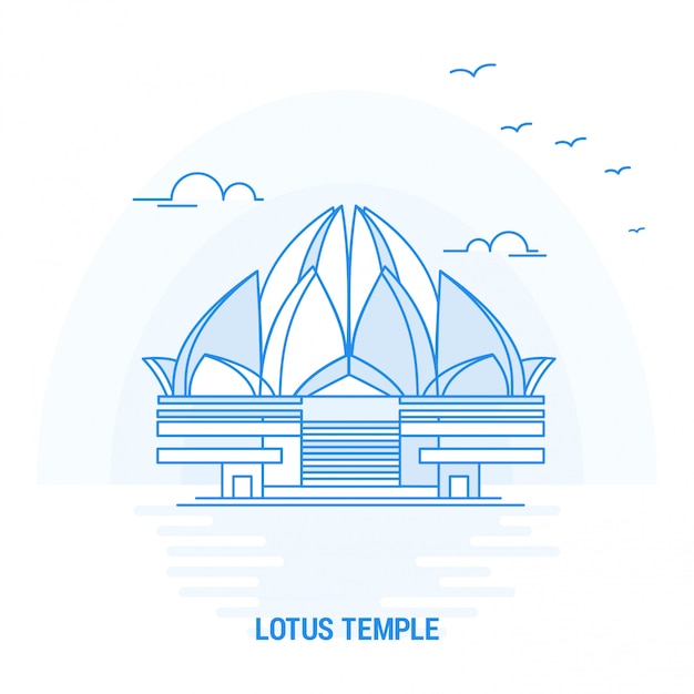 Lotus temple blue landmark