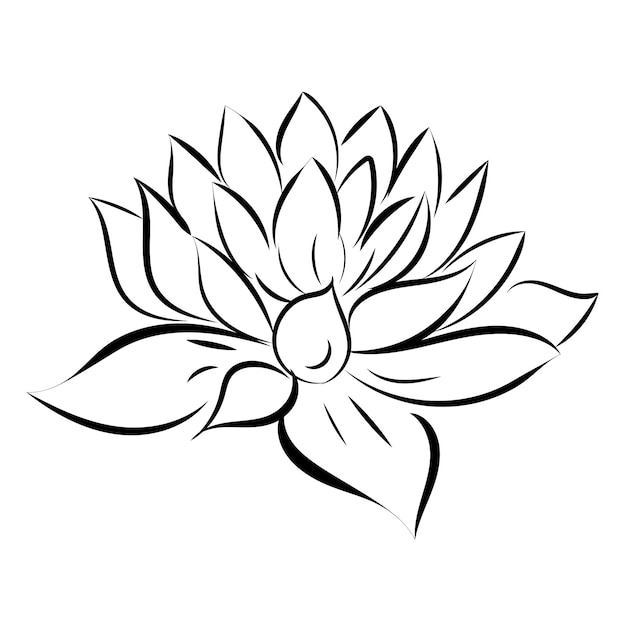 Lotus waterlelie met scharlaken bloemen toppen bladerenJapanse traditionele schilderkunst SSTKabstract